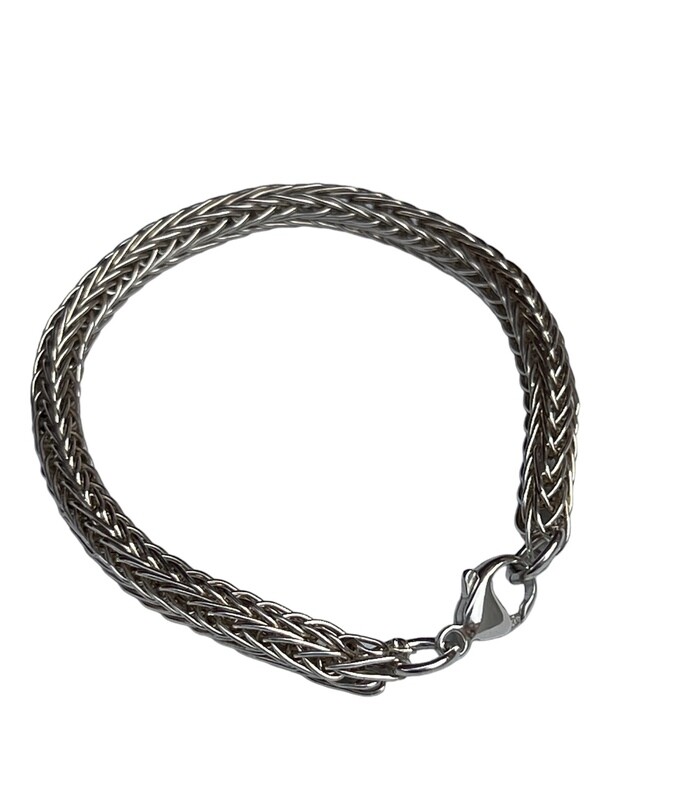Vikingestrik armbånd i sterlingsølv efter mål.