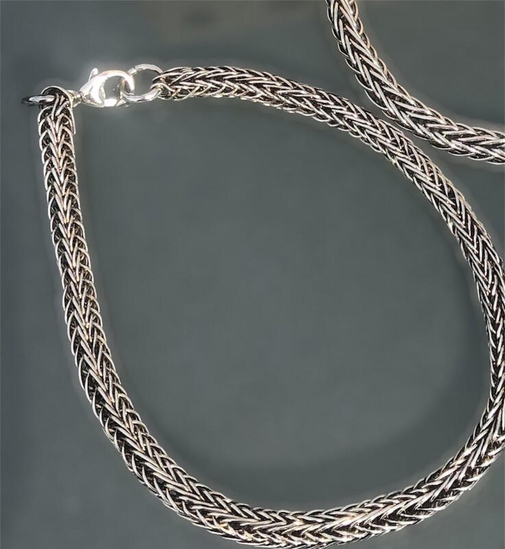 Materialesæt. Vikingestrik armbånd i sterlingsølv. Fra