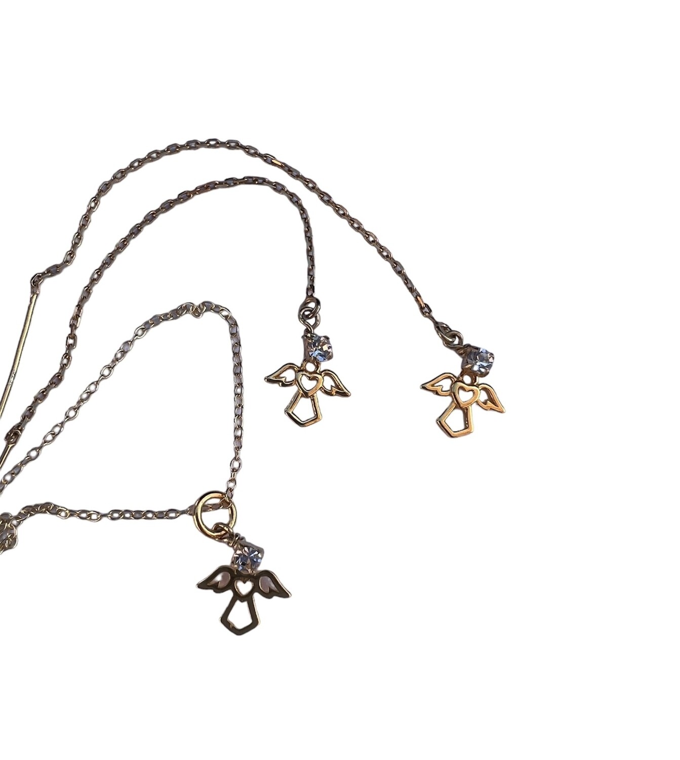 Smykke sæt med engle og klar cz sten
