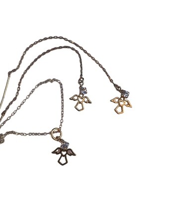 Smykke sæt med engle og klar cz sten