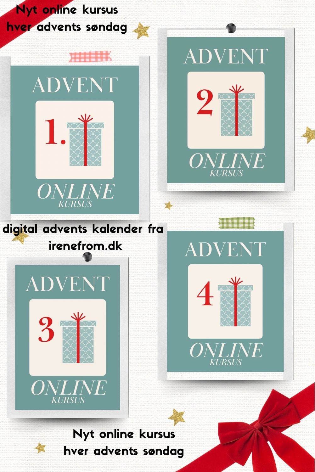 Advents kalender. 4 online smykke kursus til hver søndag i advent. Begynder-let øvet.