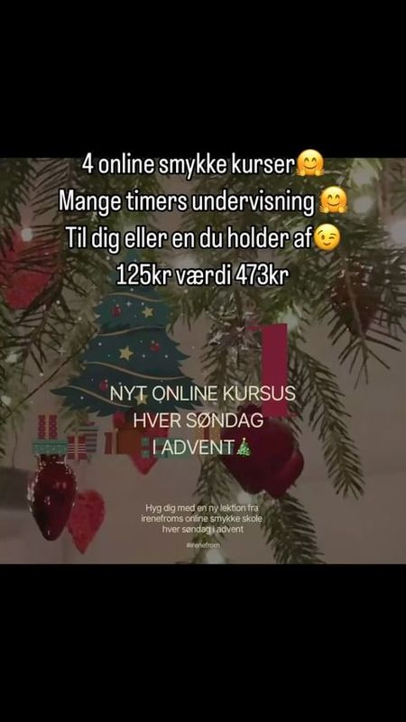 Advents kalender. 4 online smykke kurser. 1  til hver søndag i advent. Til let øvet og øvede.