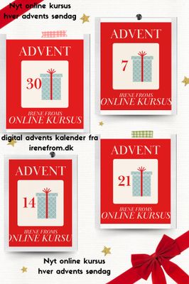 Advents kalender. 4 online smykke kurser. 1  til hver søndag i advent. Til let øvet og øvede.