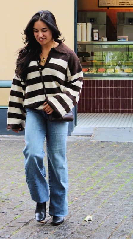 Fluffy gestreepte trui