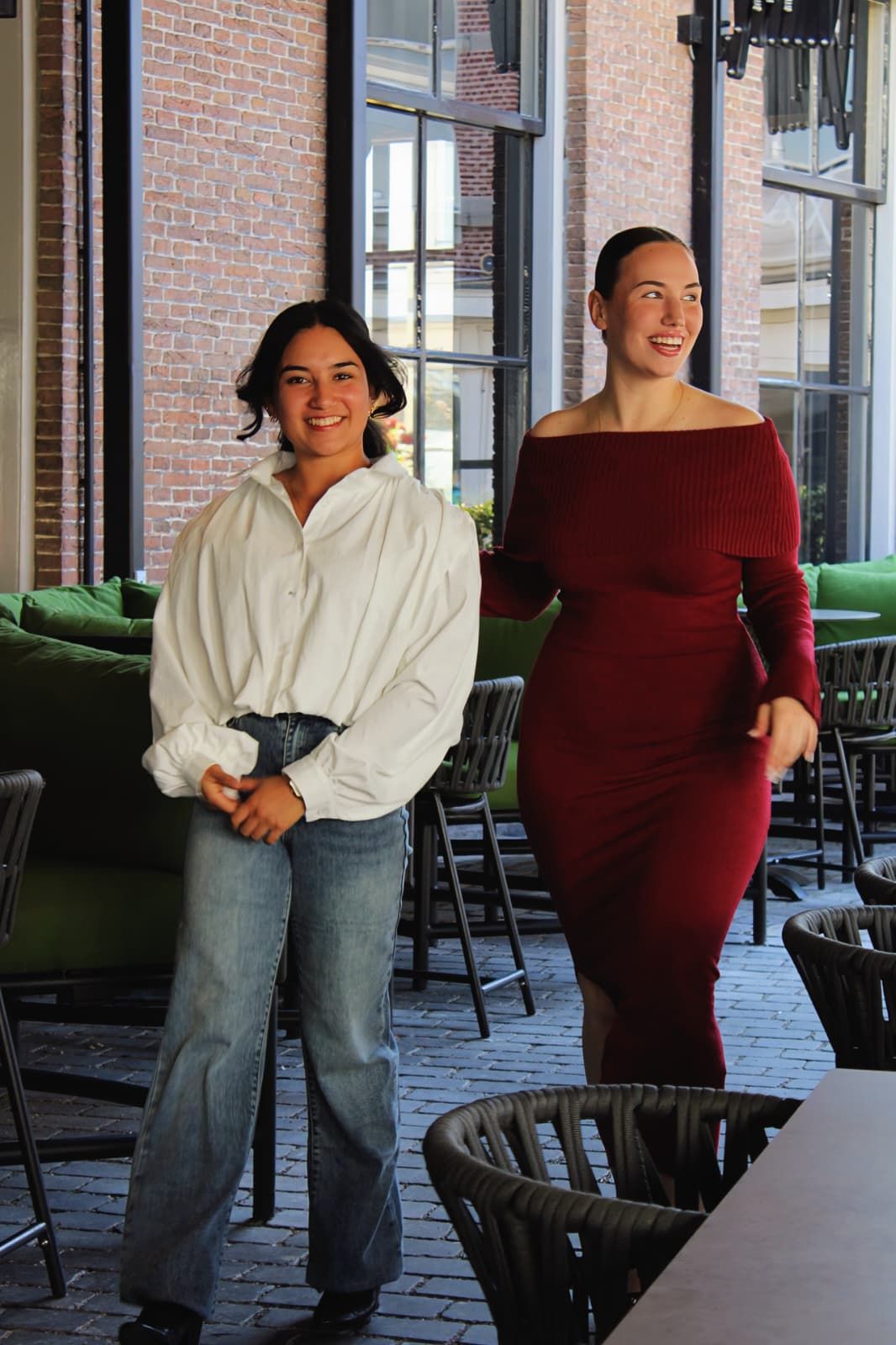 Gebreide bordeaux jurk