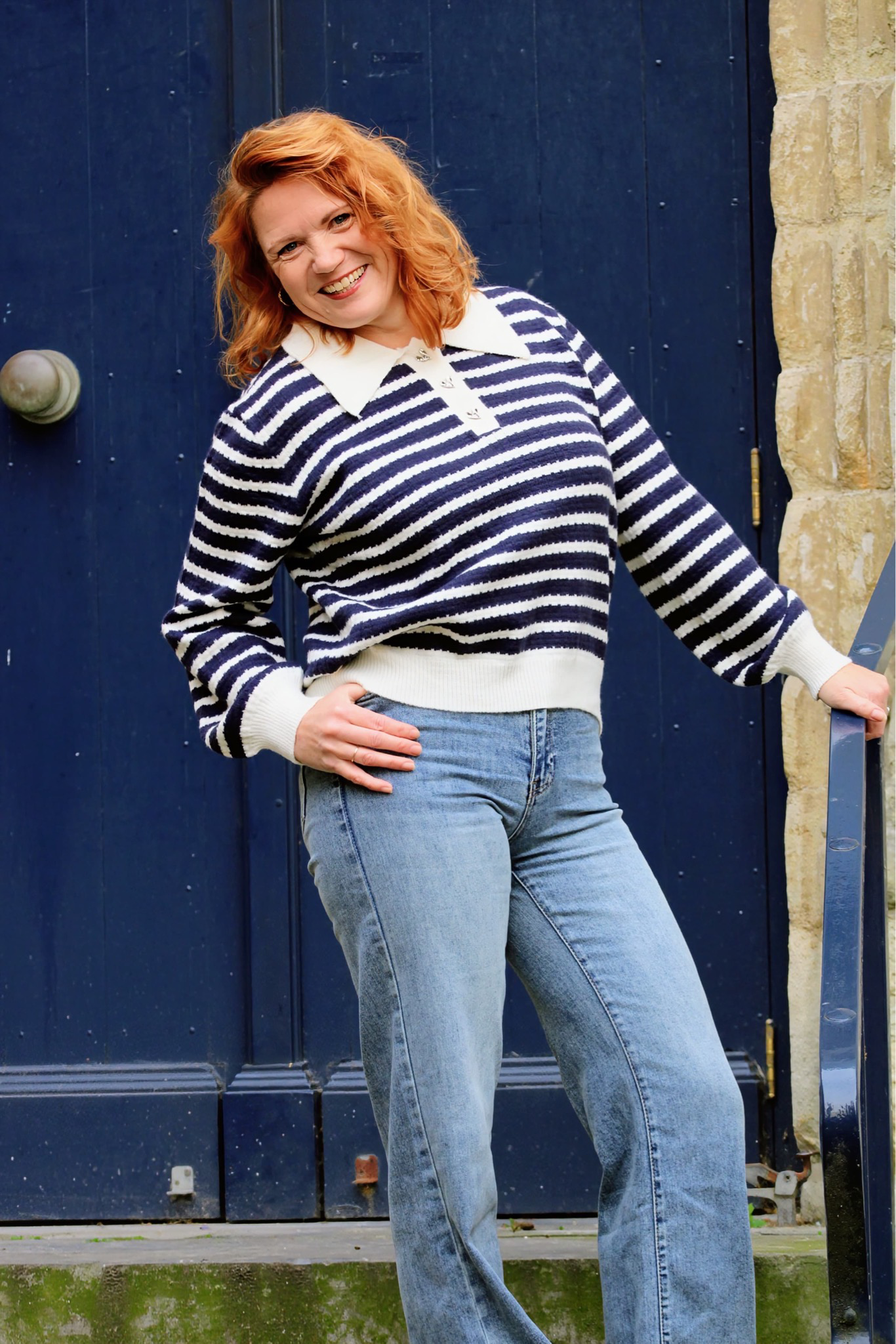 Gestreepte trui met hartjes