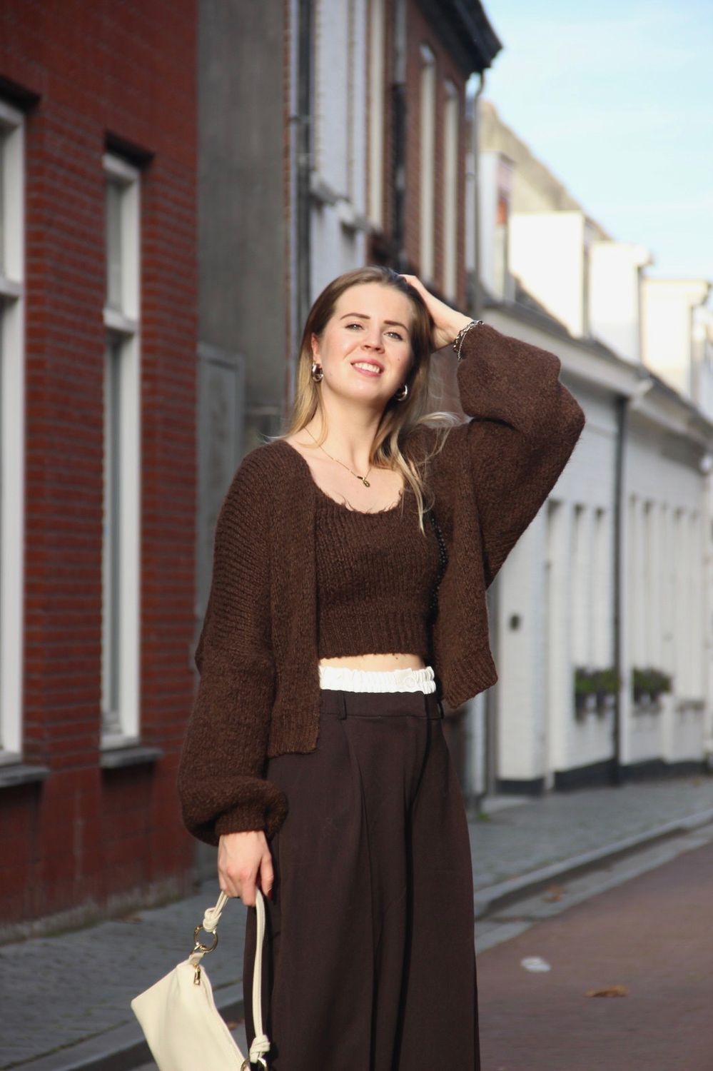 Gebreide vest met top