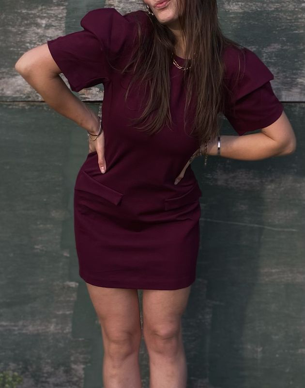Burgundy jurk