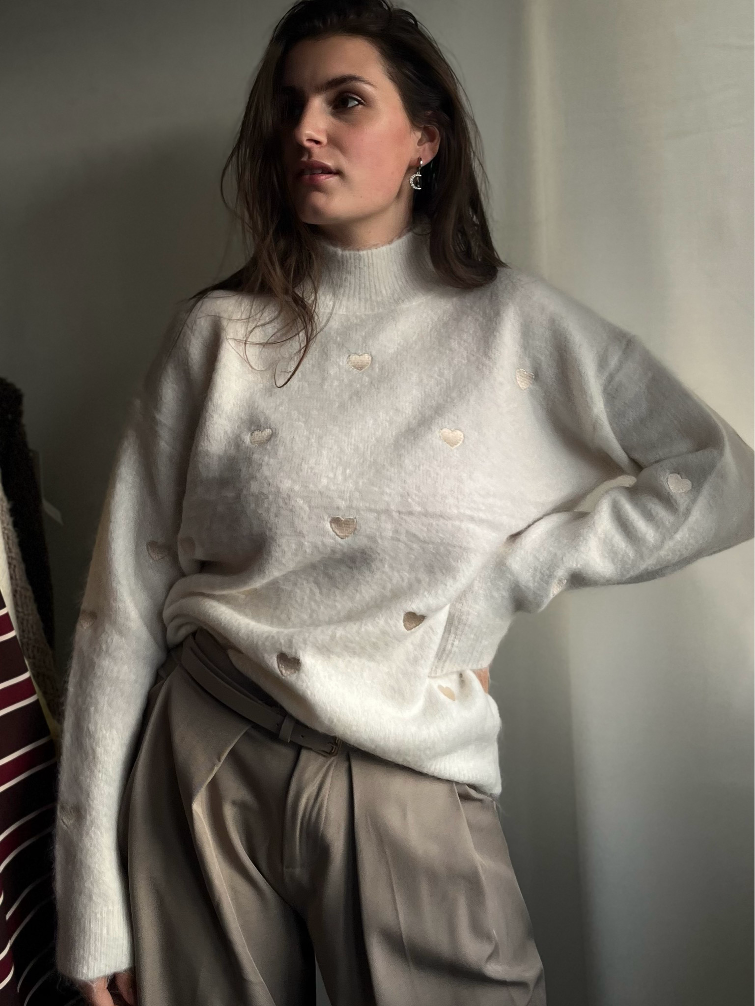 Trui met gouden hartjes