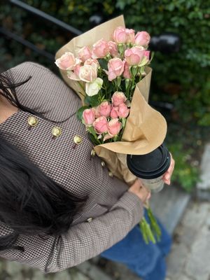 Geruite top met gouden knopen