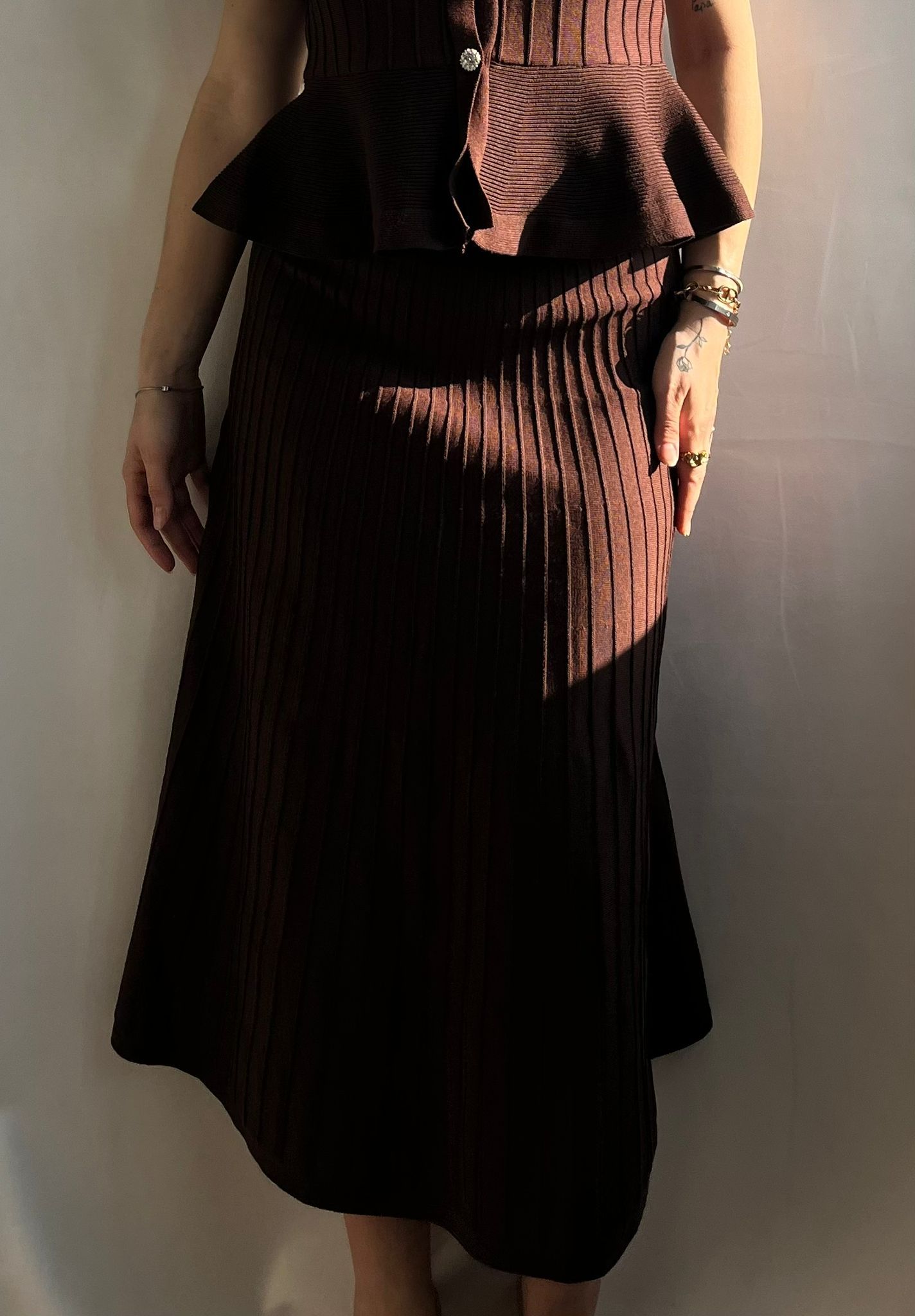 Set top en zwierige rok