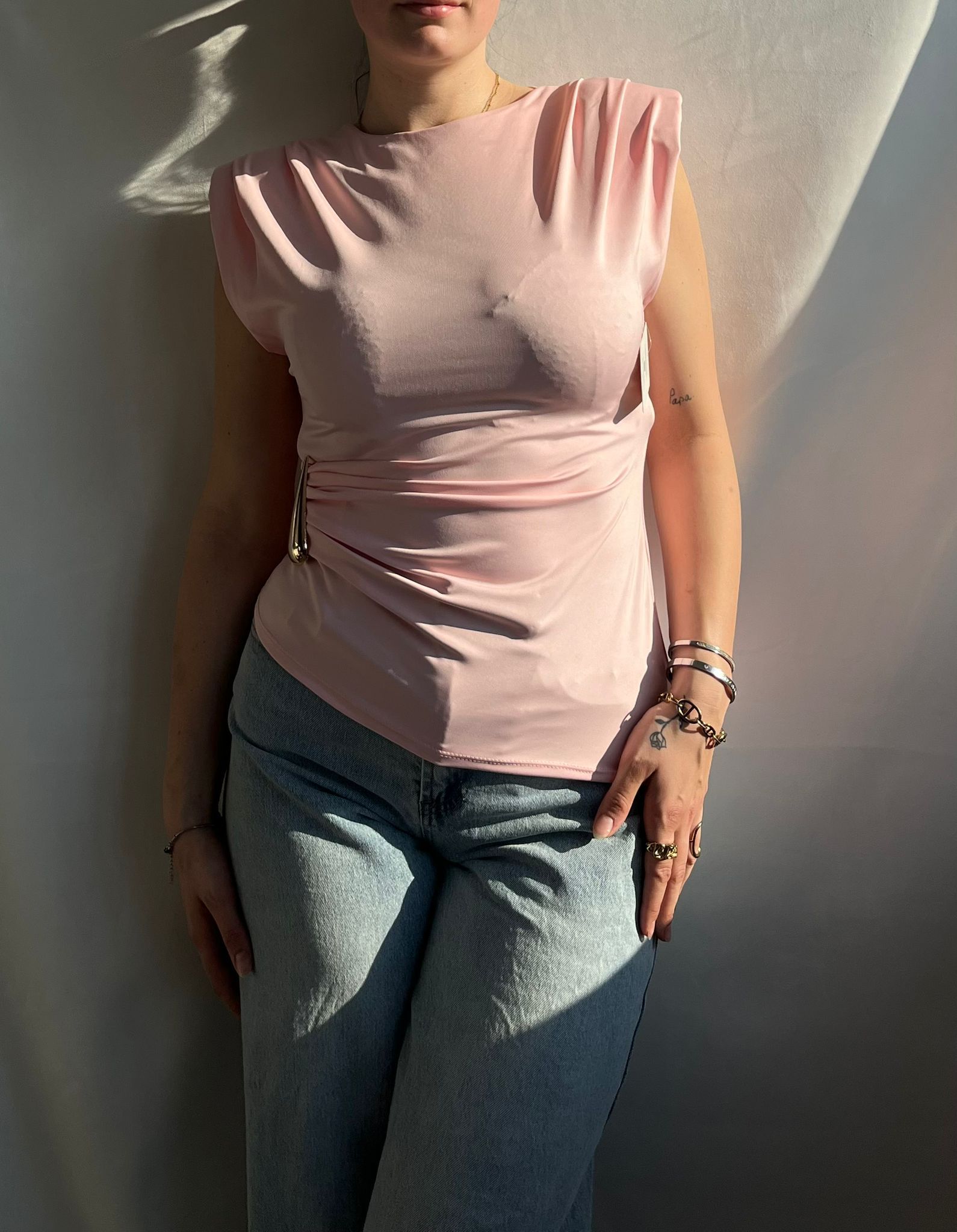 Top met gouden detail