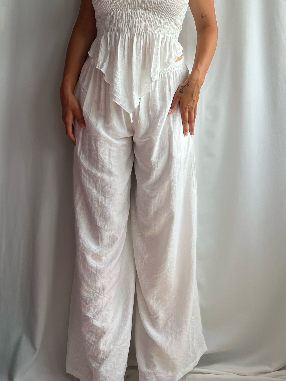 Losse linnen broek