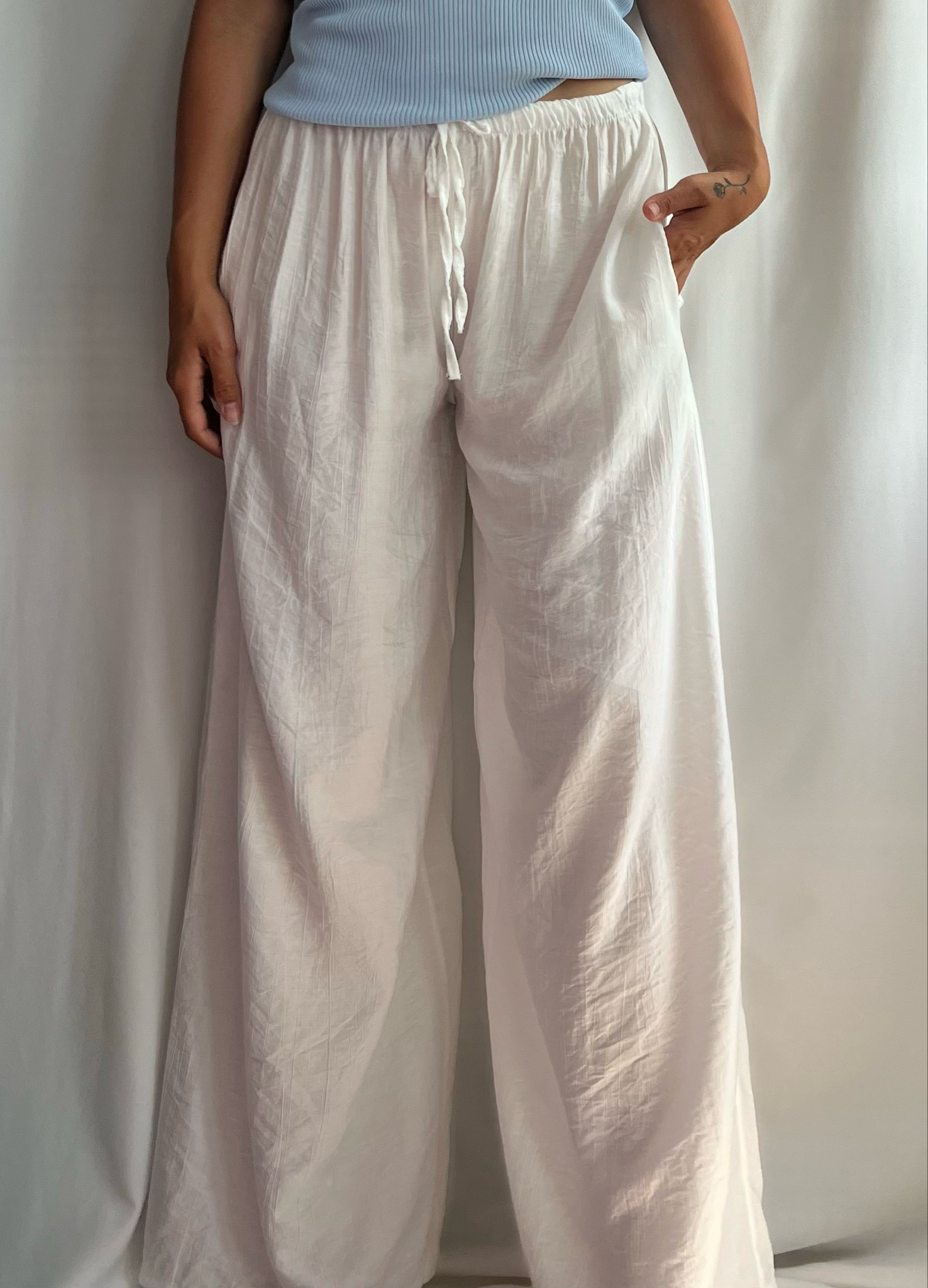 Losse linnen broek