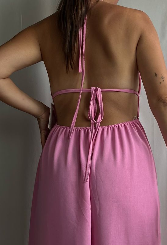 Halter jurk met open rug