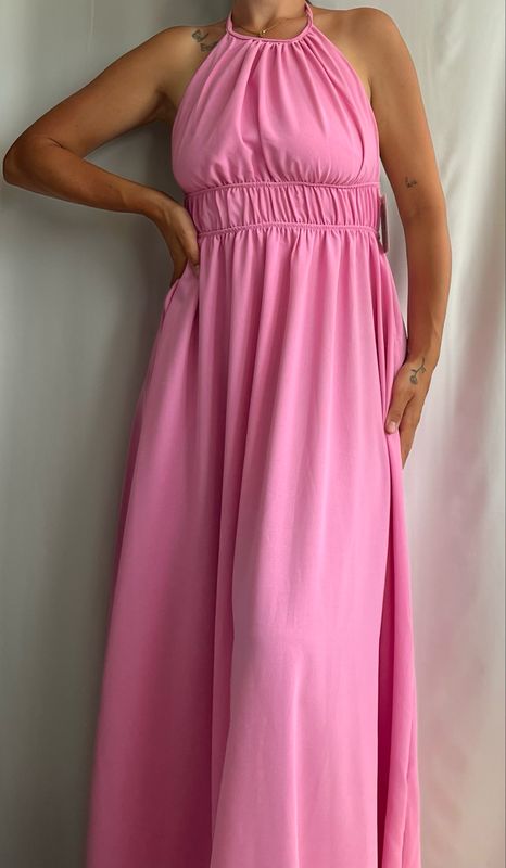 Halter jurk met open rug