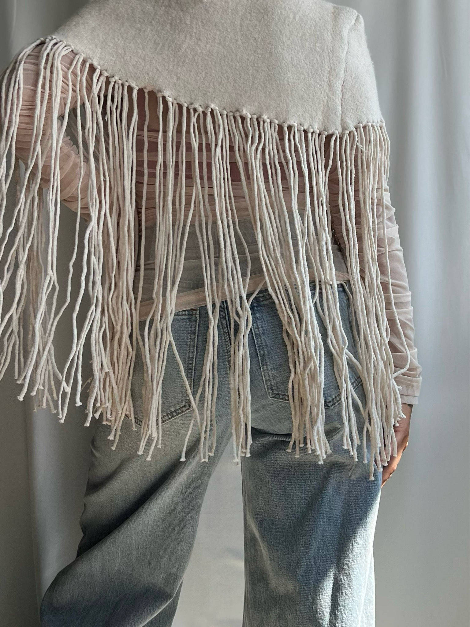 Gebreide Franje Poncho