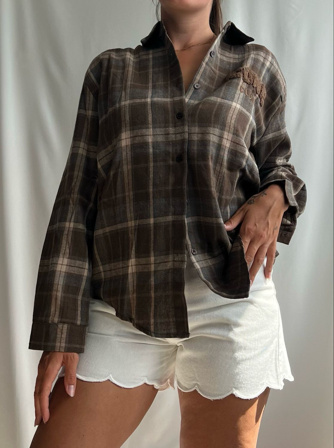 Geruite iconic blouse