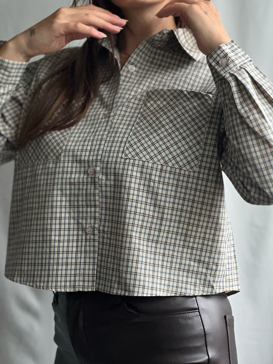Geruite blouse