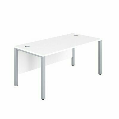 Goalpost Leg Desk - White/Silver
