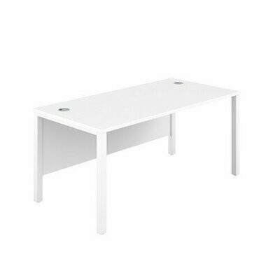 Goalpost Leg Desk - White/White