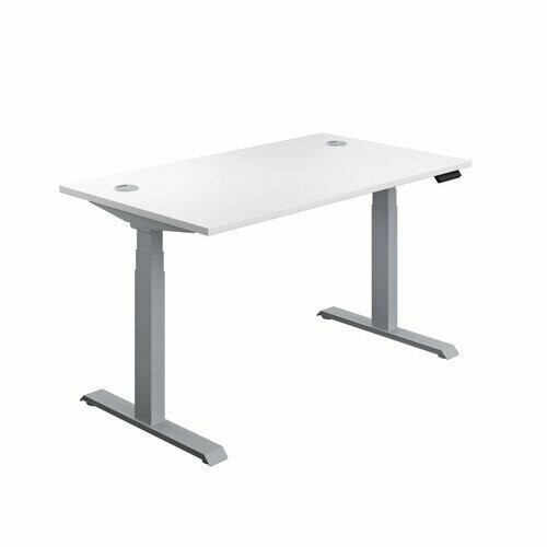 Height Adjustable Desk - White/Silver