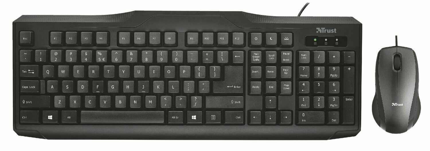 Wired Keyboard and Mouse - Black USB