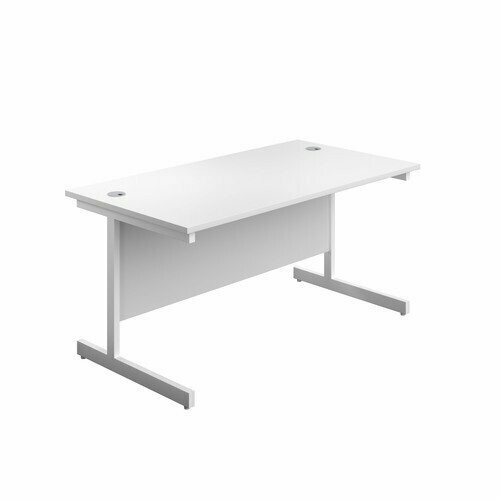 Cantilever Leg Desk - White/White