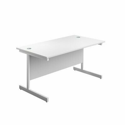 Cantilever Leg Desk - White/White Cantilever Leg Desk - White/White