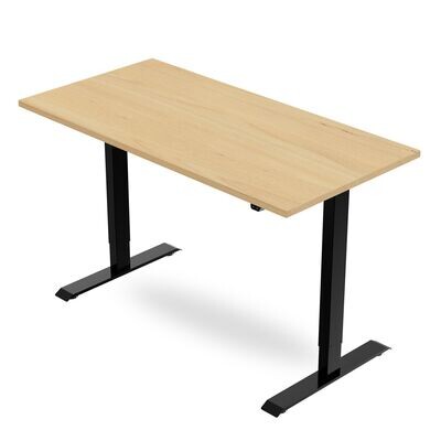 Height Adjustable Desk - Maple / Black