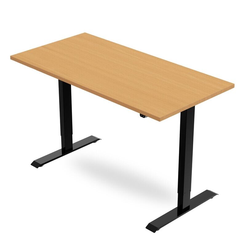 Height Adjustable Desk - Beech / Black