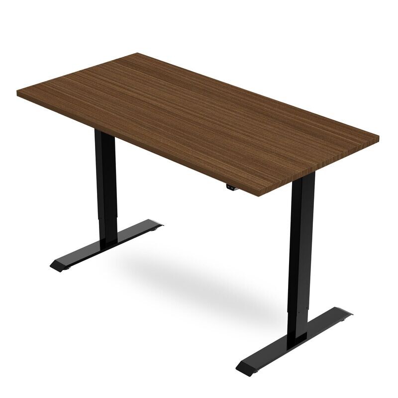 Height Adjustable Desk - Walnut / Black