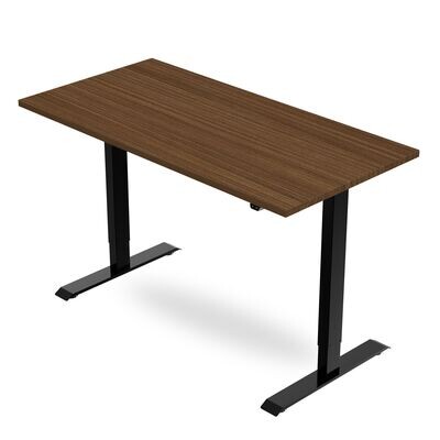 Height Adjustable Desk - Walnut / Black