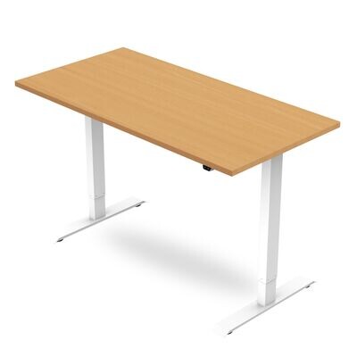 Height Adjustable Desk - Beech / White