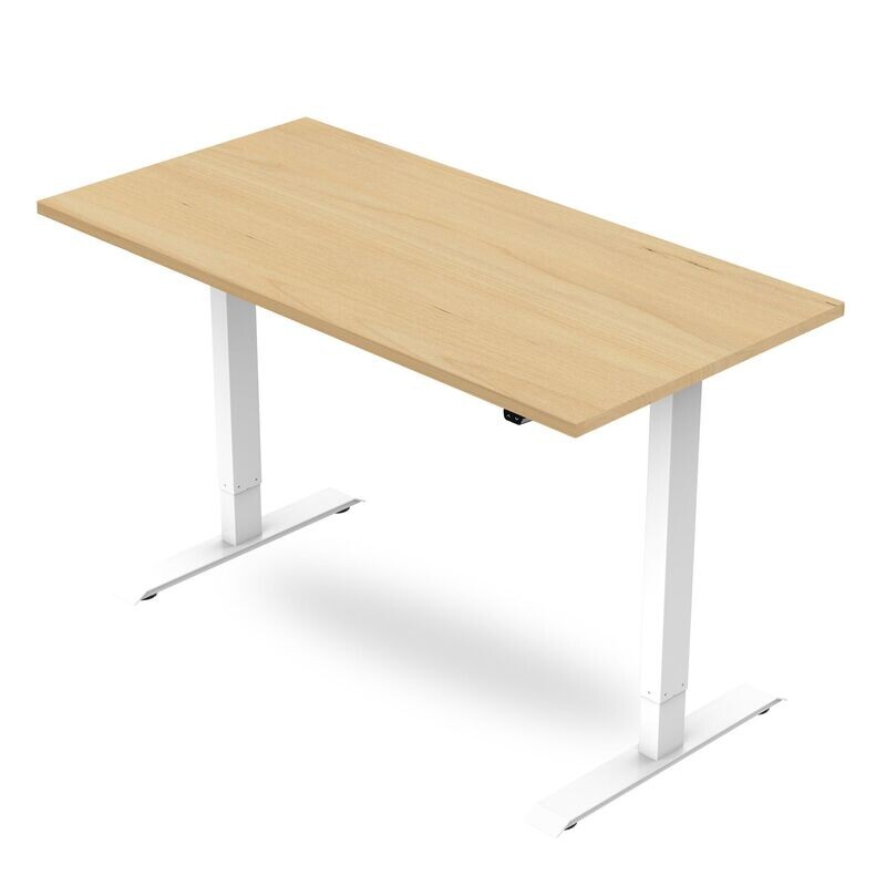 Height Adjustable Desk - Maple / White