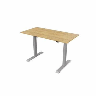 Height Adjustable Desk - Oak / Silver