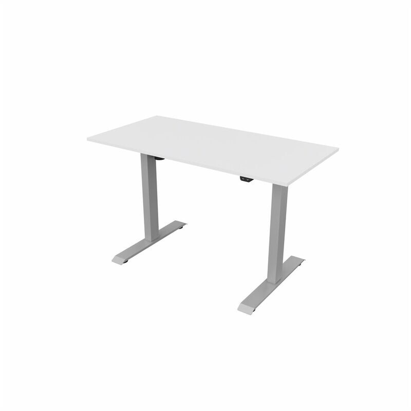 Height Adjustable Desk - White / Silver