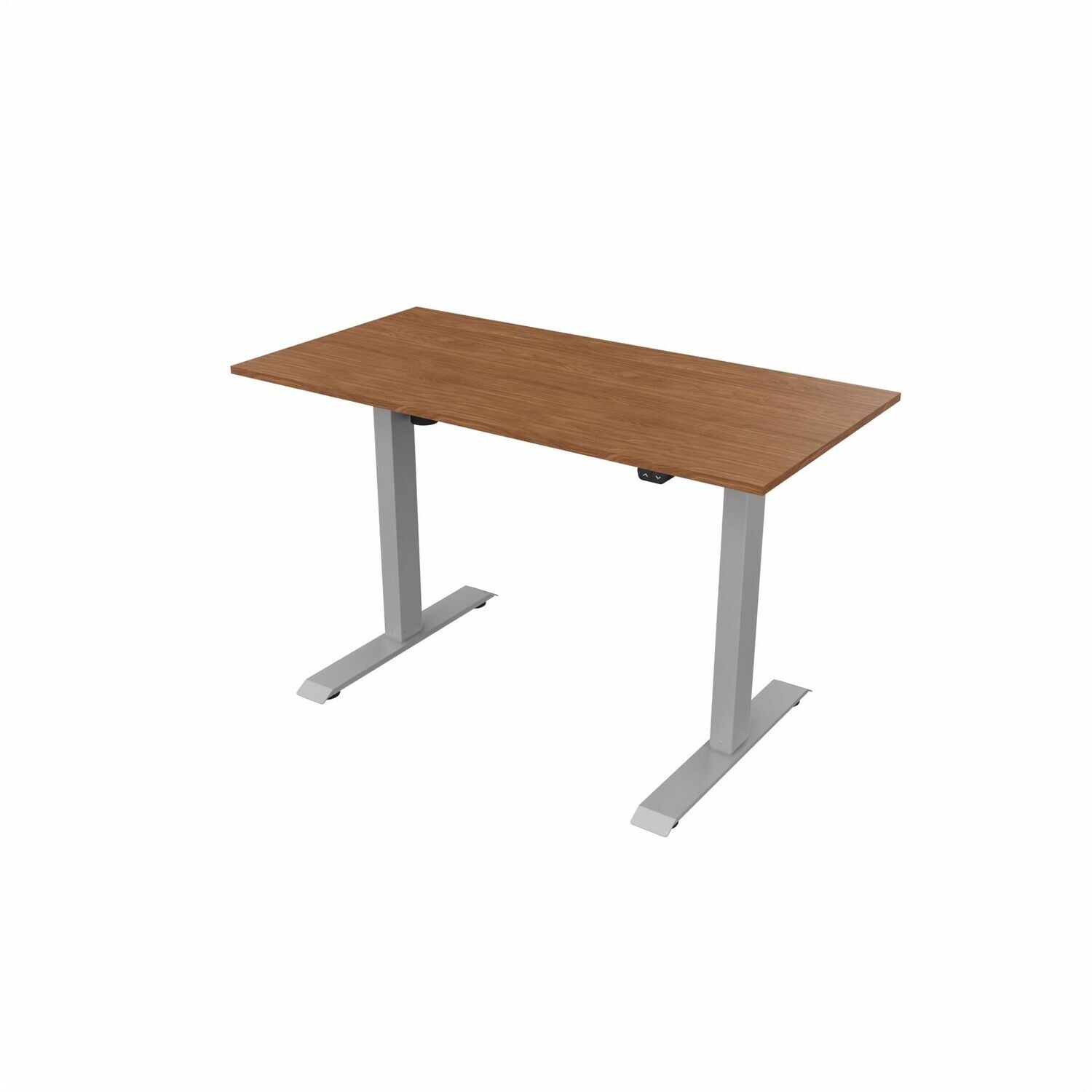 Height Adjustable Desk - Walnut / Silver