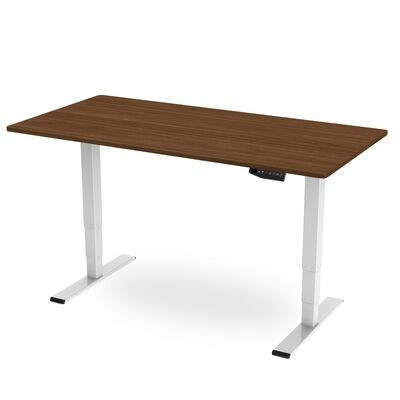 Memory Height Adjustable Desk - Walnut / White
