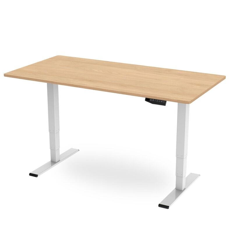 Memory Height Adjustable Desk - Maple / White