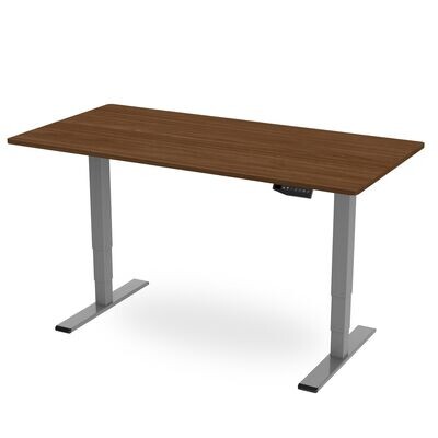 Memory Height Adjustable Desk - Walnut / Silver