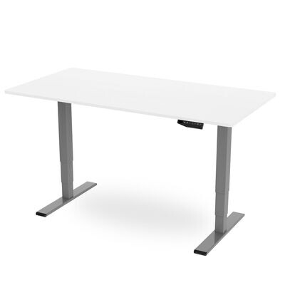 Memory Height Adjustable Desk - White / Silver