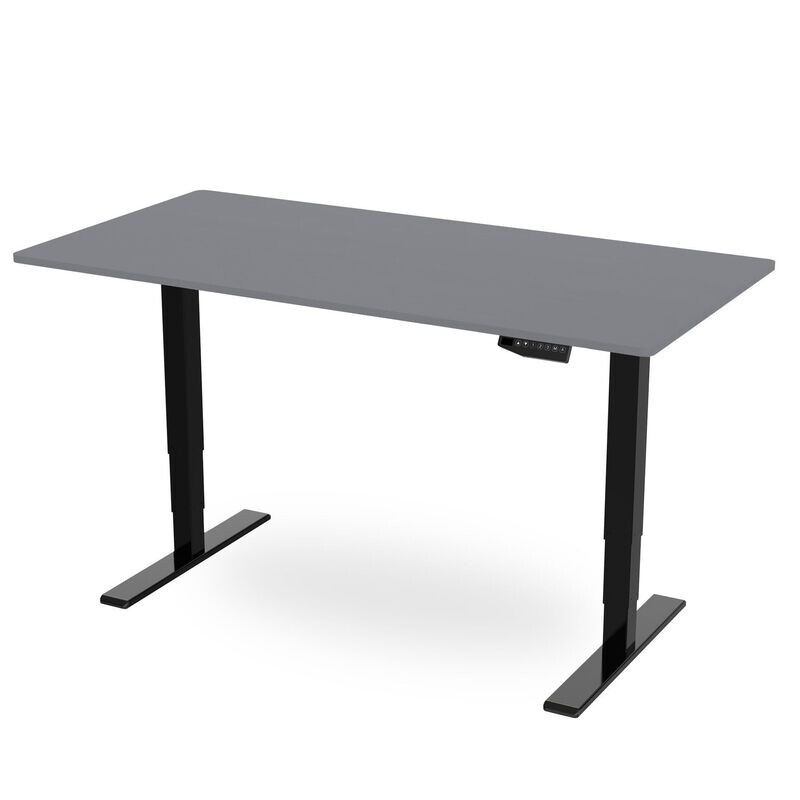 Memory Height Adjustable Desk - Grey / Black