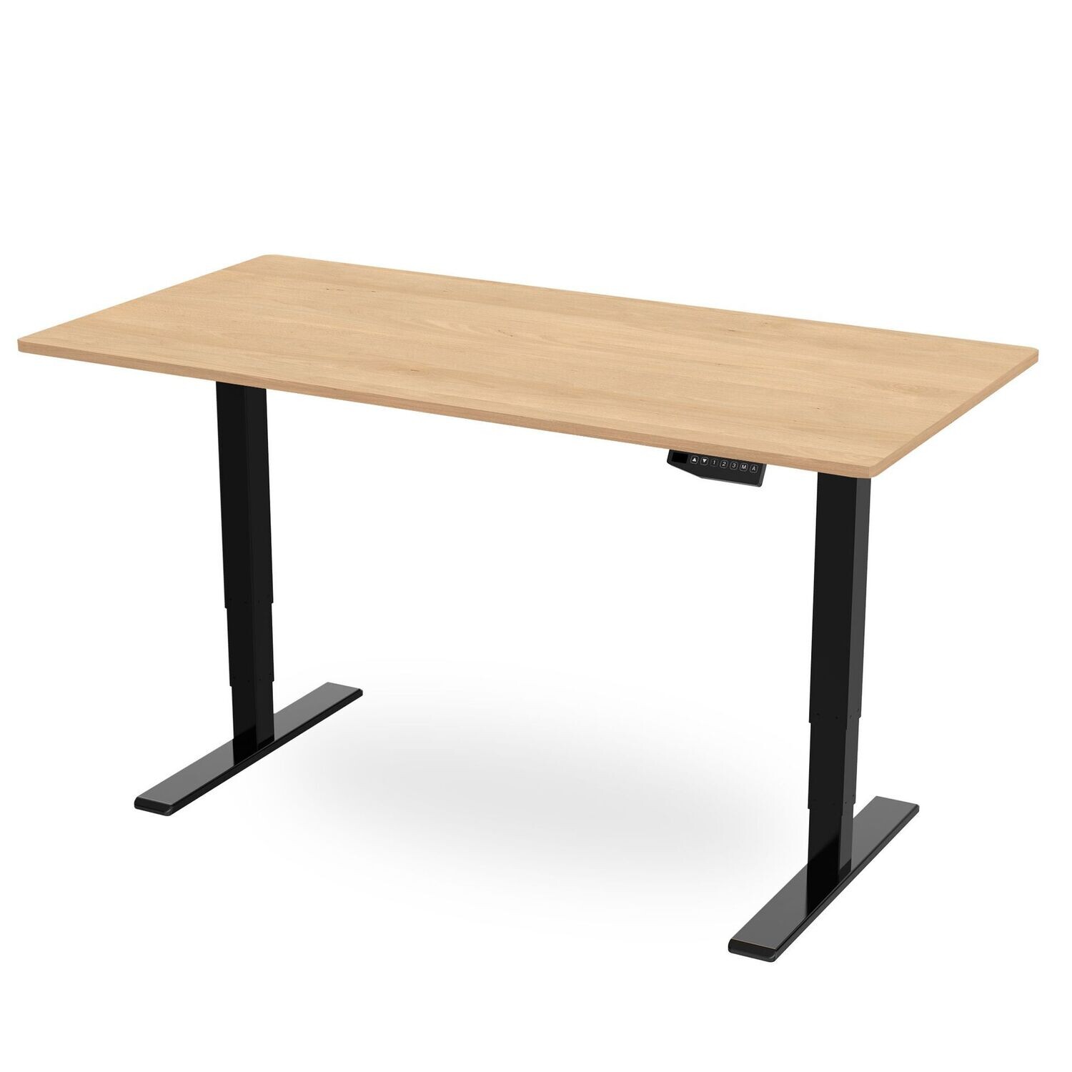 Memory Height Adjustable Desk - Maple / Black