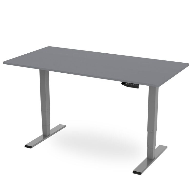 Memory Height Adjustable Desk - Grey / Silver