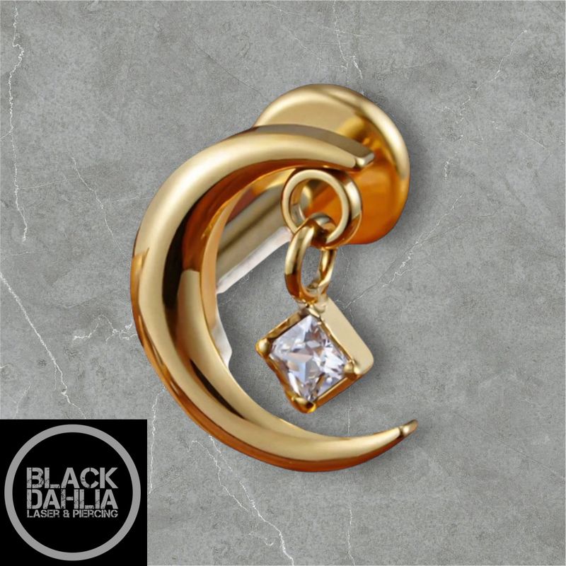 Moon Zircon Titanium Internally Threaded Labret 16G