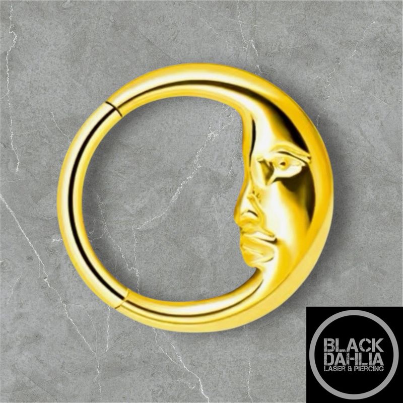 Luna Gold Coloured Titanium Clicker 16G 8mm