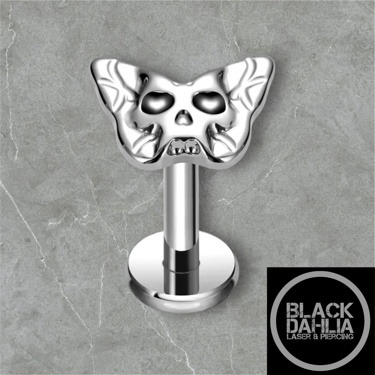 Butterfly Skull Internally Threaded Titanium Labret 16G