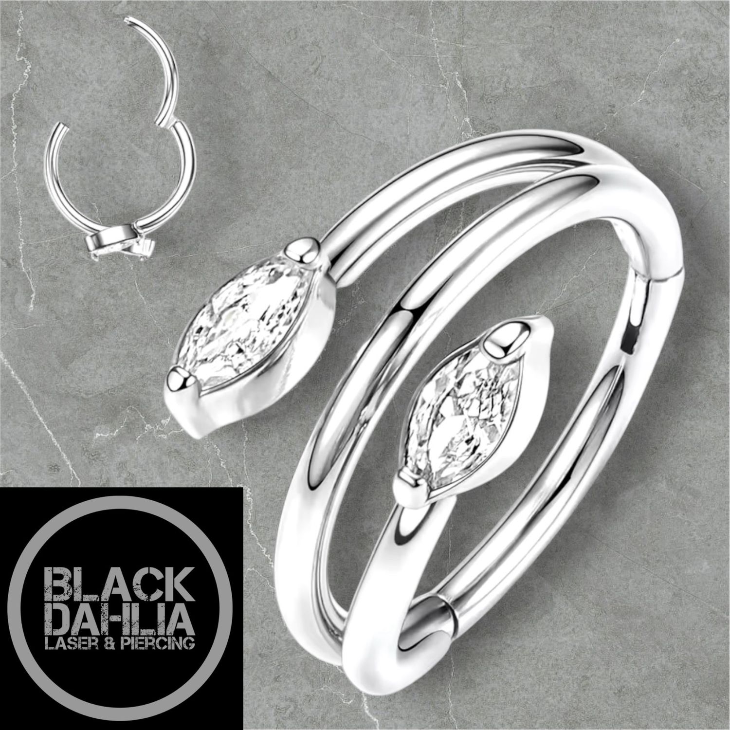 Rosebud Zirconia Titanium Clicker 16G