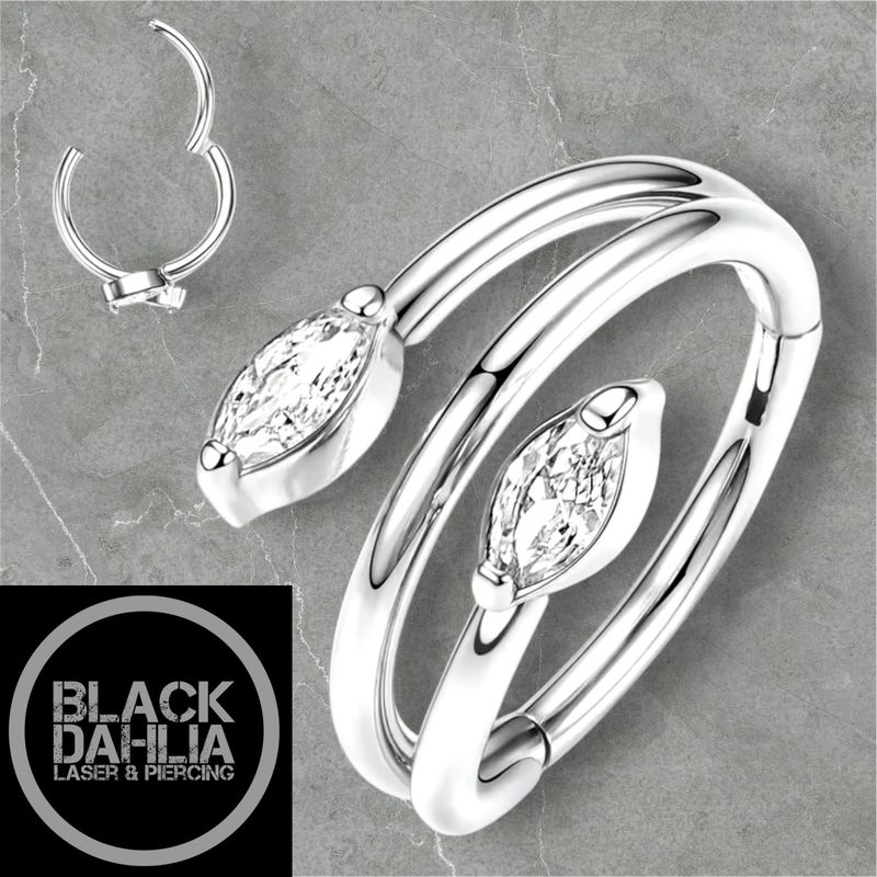 Rosebud Zirconia Titanium Clicker 16G